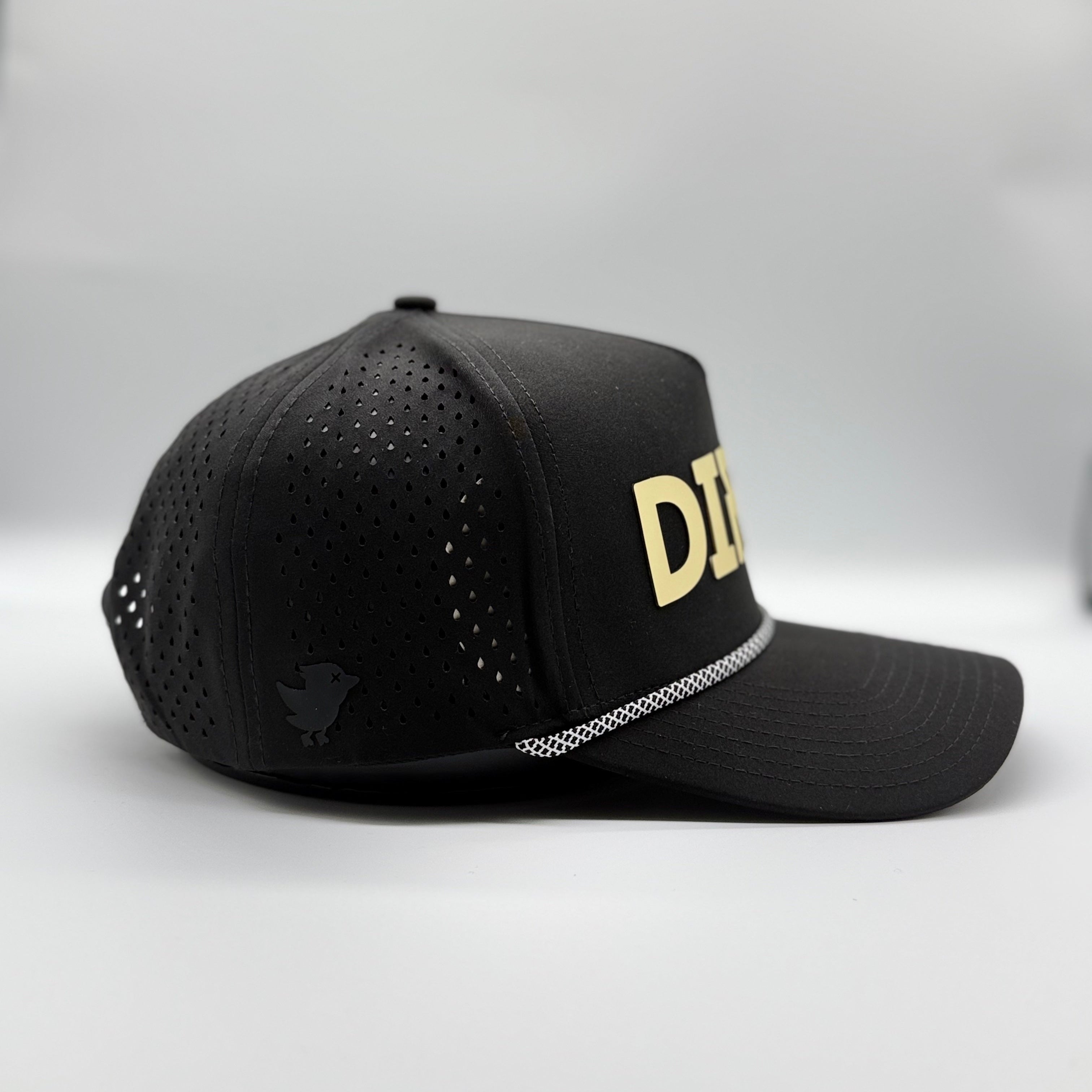 Dirty Birdee Performance Golf Hat - Black/Gold - 5-Panel Hat - 