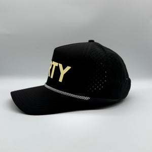 Dirty Birdee Performance Golf Hat - Black/Gold - 5-Panel Hat - 