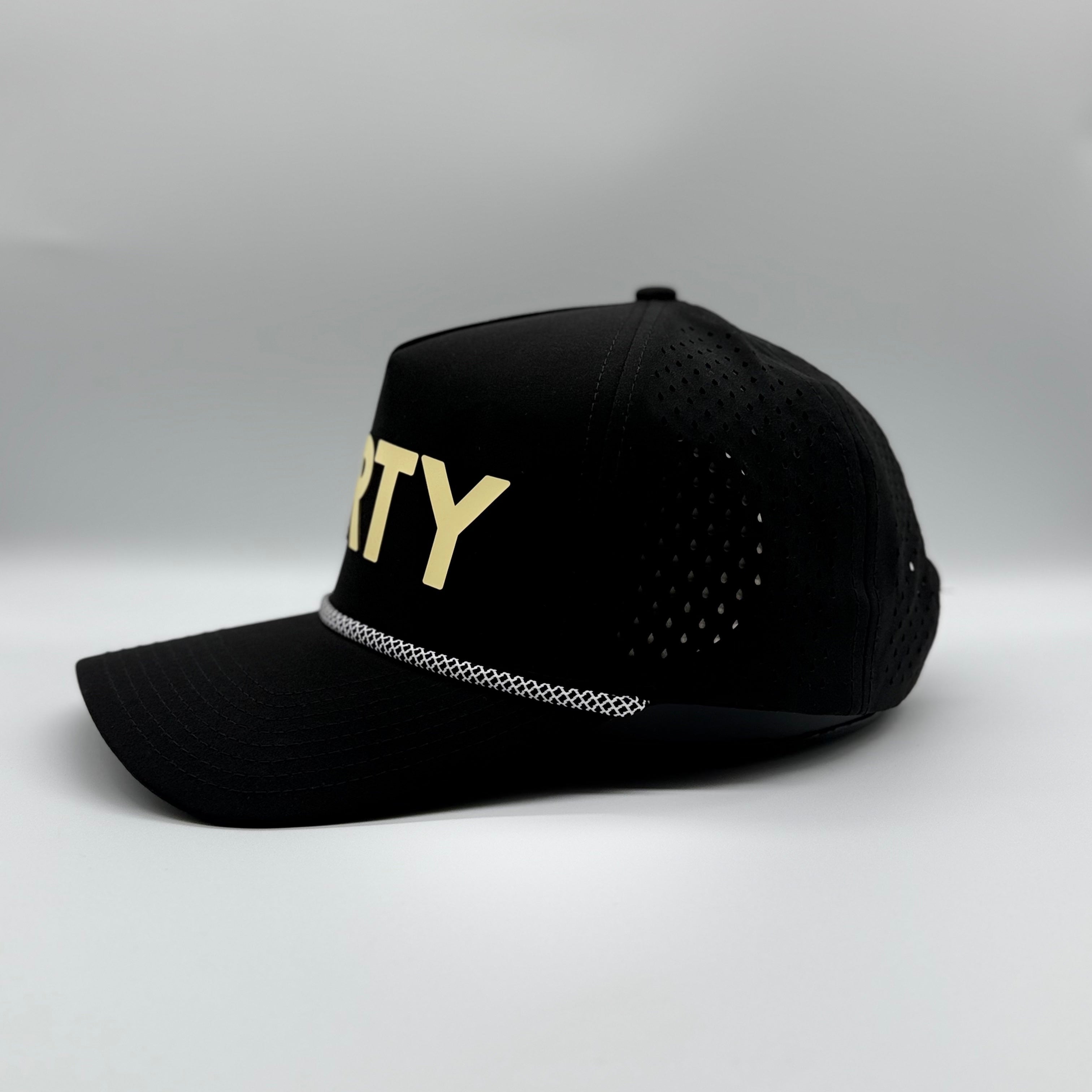 Dirty Birdee Performance Golf Hat - Black/Gold - 5-Panel Hat - 
