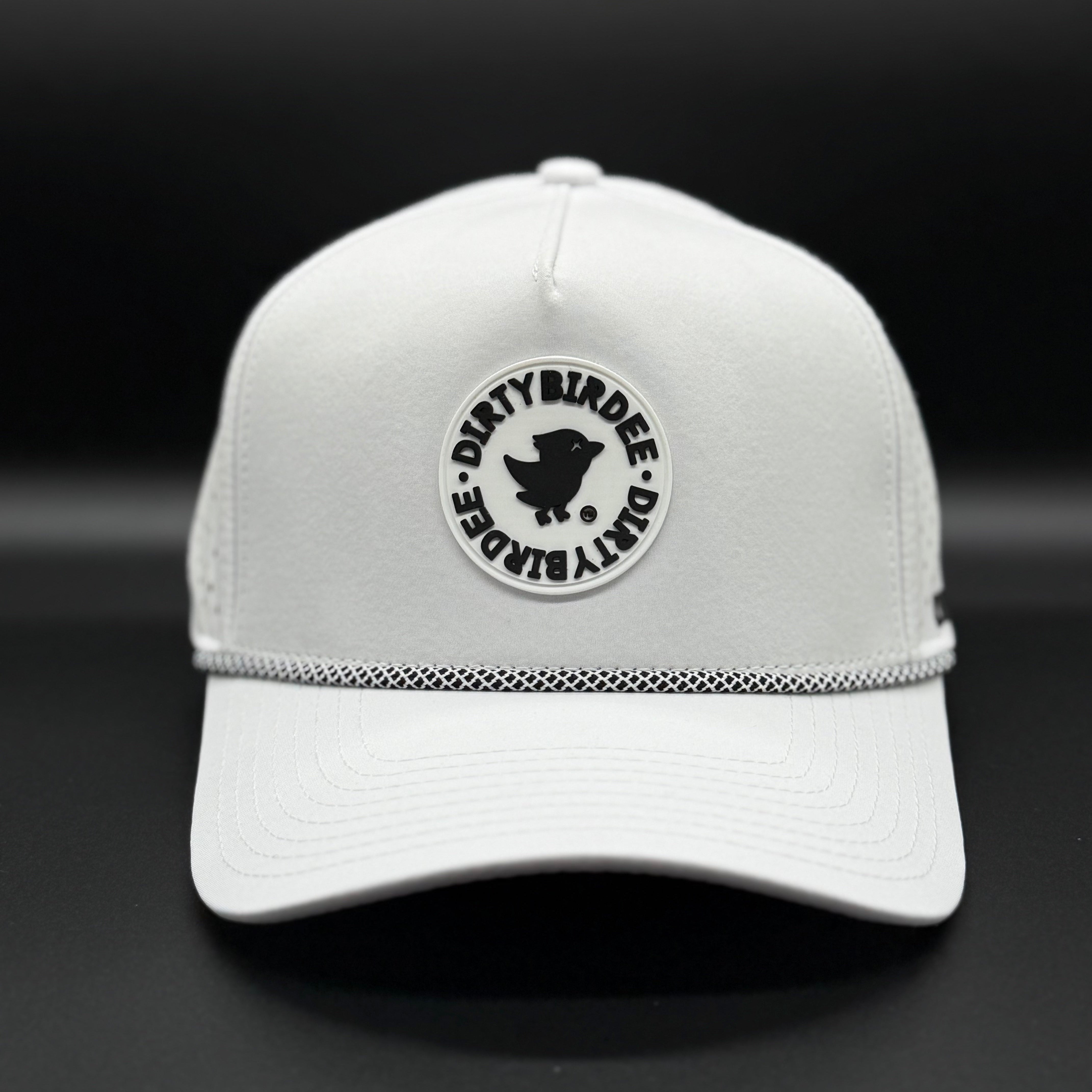 Dirty Birdee Performance Golf Hat - White - 5-Panel Hat