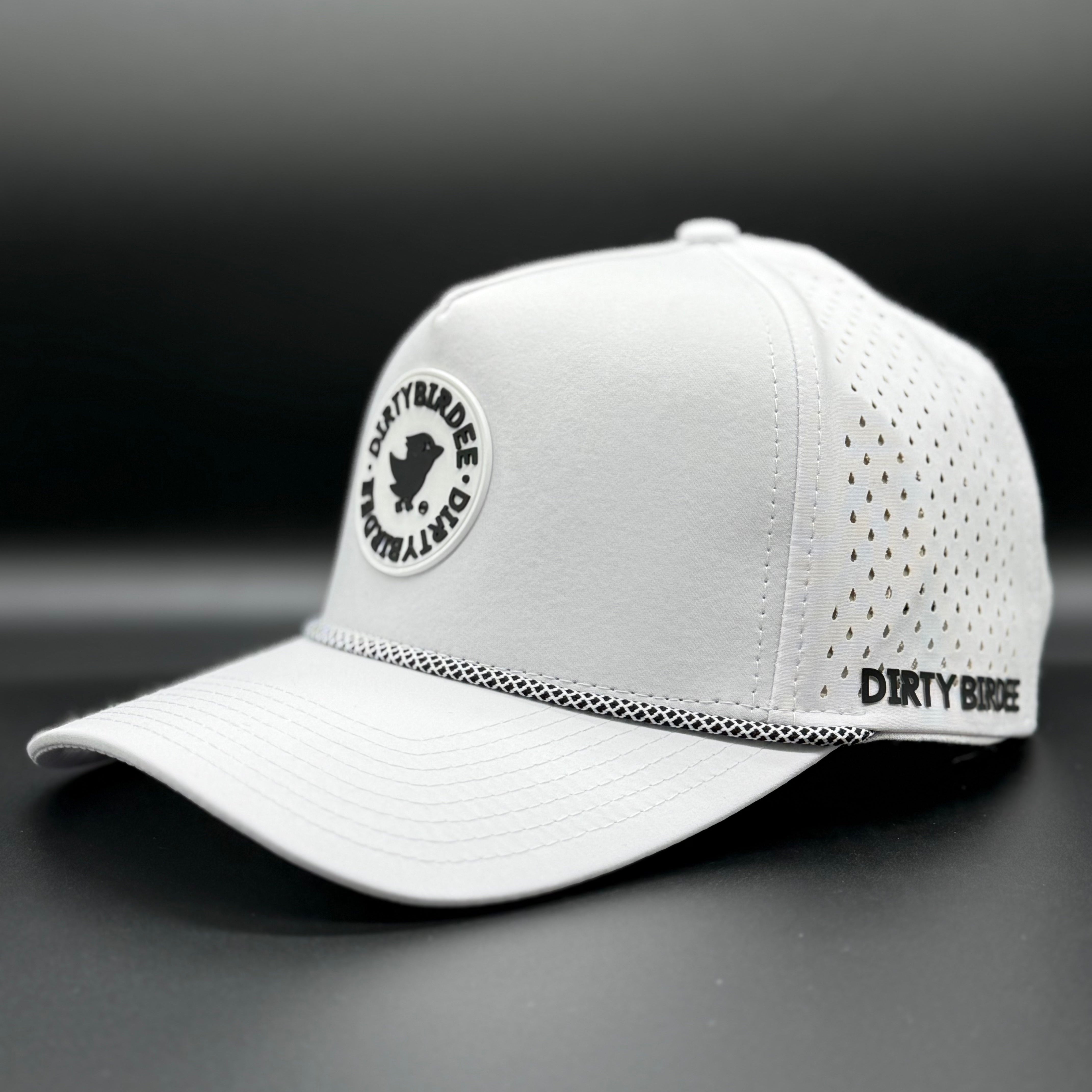 Dirty Birdee Performance Golf Hat - White - 5-Panel Hat