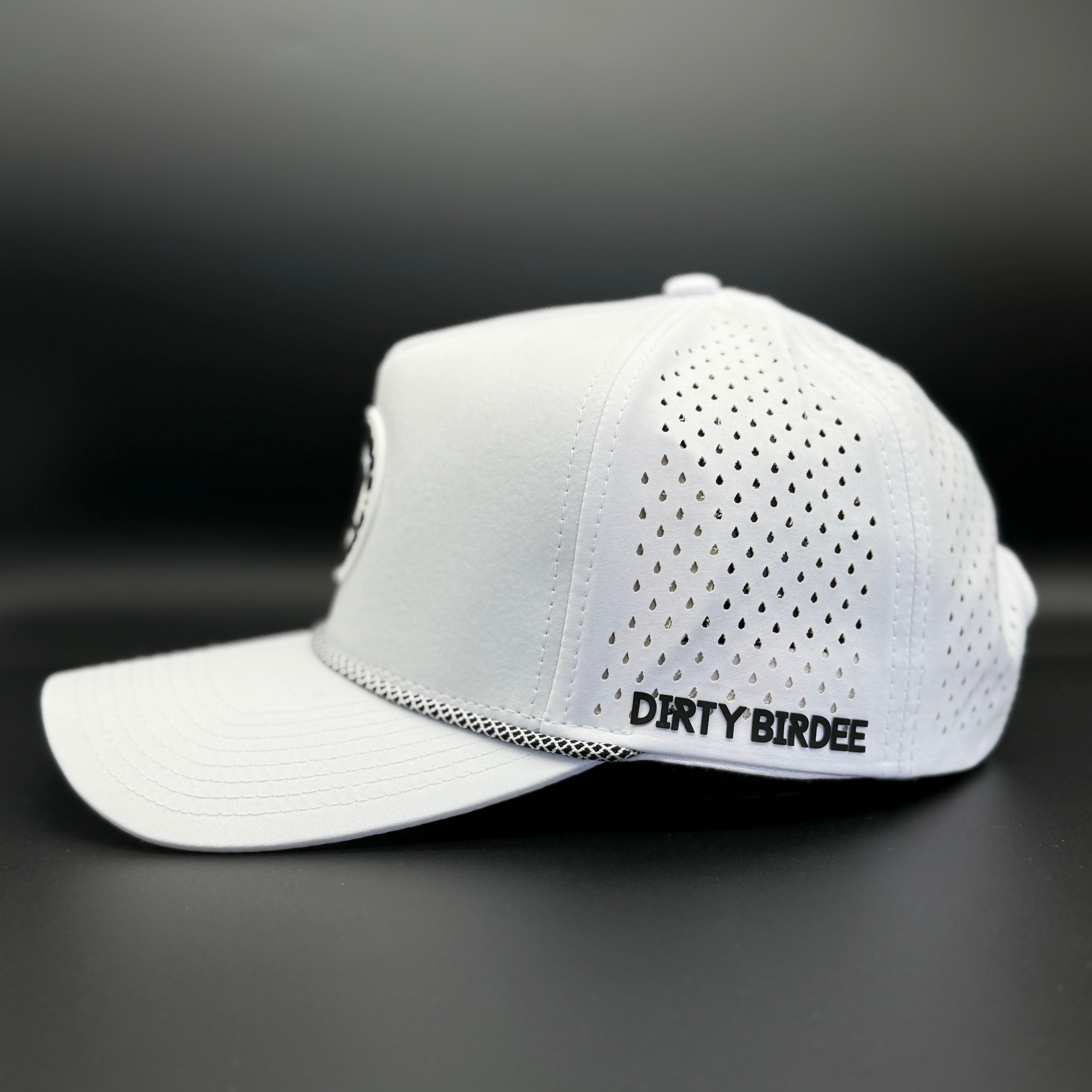 Dirty Birdee Performance Golf Hat - White - 5-Panel Hat