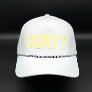 Dirty Birdee Performance Golf Hat - White/Gold - 5-Panel Hat - 