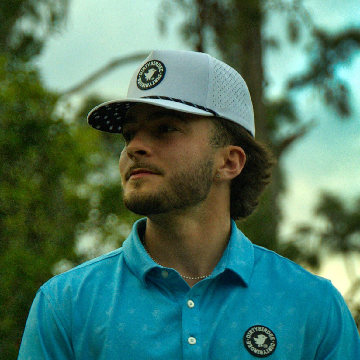 Dirty Birdee Golf Hat - 5 Panel Hat - White